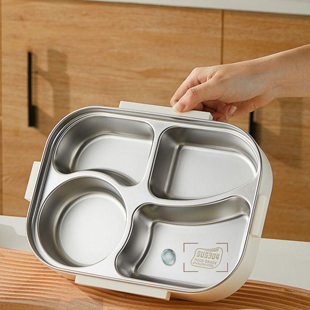 Divided Insulated Lunch Box 900/1400ML Compartment Lunch Box Stainless Steel Lunch Box  Worker