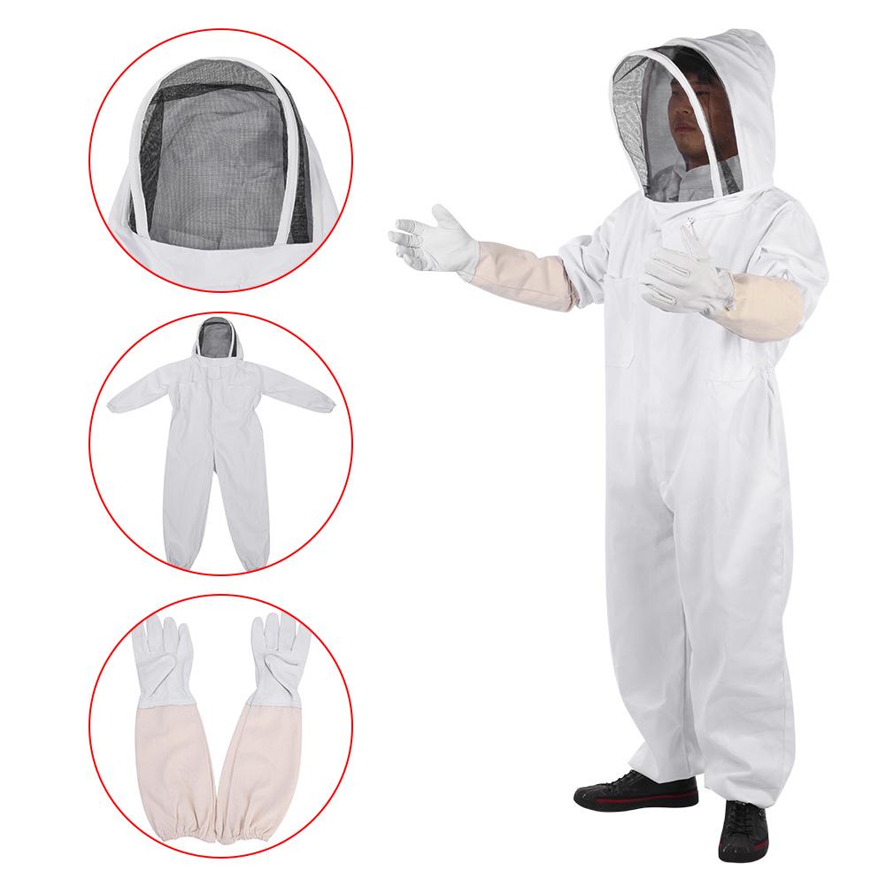 Professional Beekeeping Protective Suit Gloves Beekeeper Protect Equipment Jumpsuit(L)