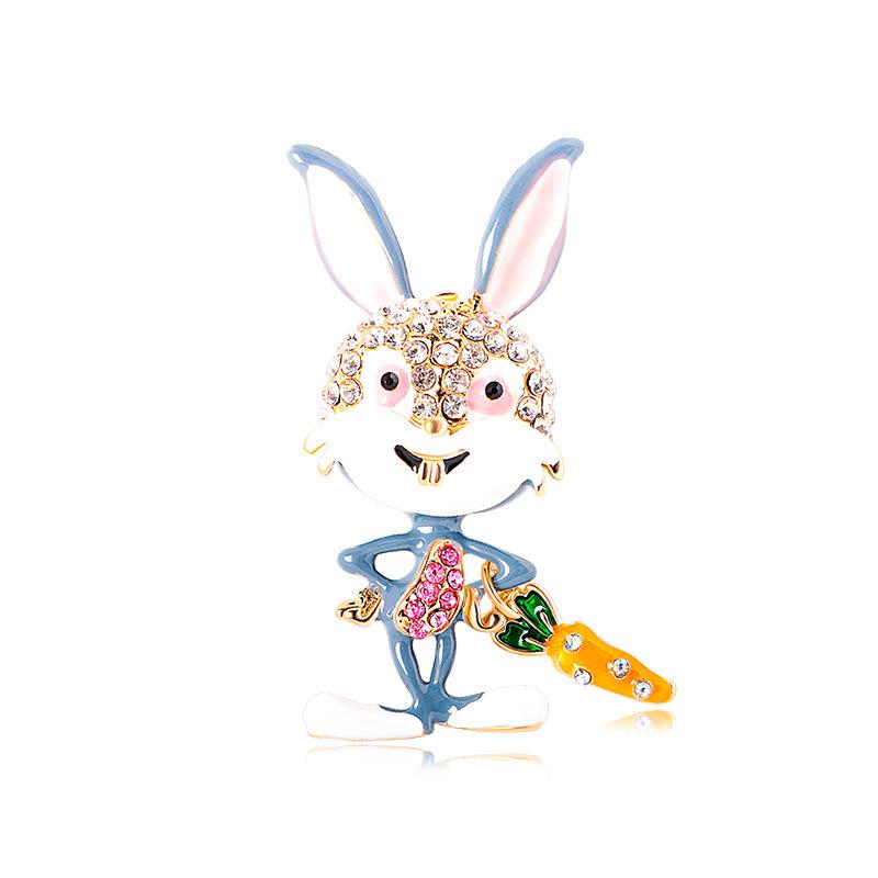 Fashion Cute Bunny Brooch Summer Clothes with Accessories High Sense Light Luxury Exquisite Animal Rabbit Corsage Woman