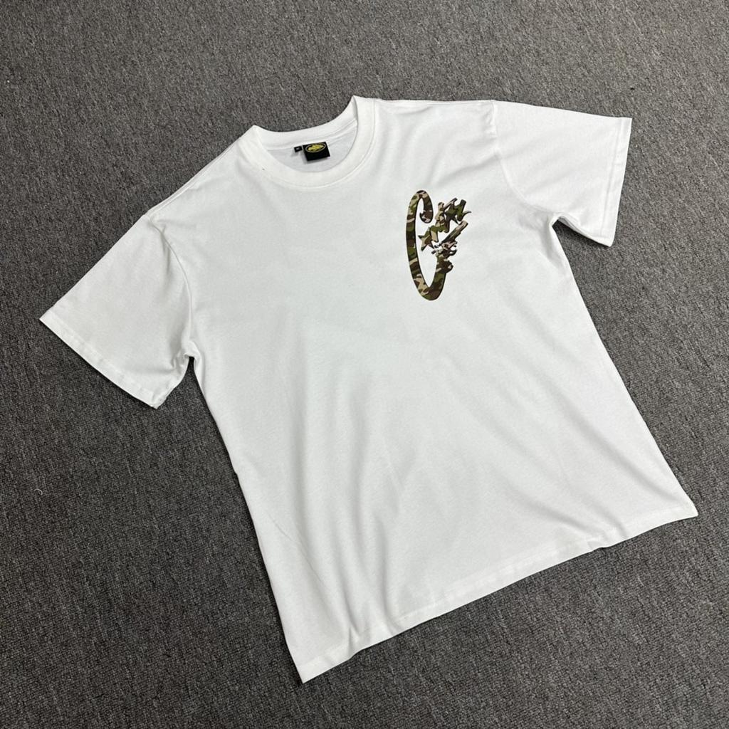 GLYDE New Devil Island Camouflage Lettering Short Sleeve T-shirt Loose Casual Sle Street Fashion Summer Top
