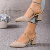 Fashion Low Heels Sandals Woman Summer Shallow High Heels Women Fashion Designer Sandals Luxury Shoes for Women Wedding Party Shoes