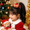 Holiday Hair Scrunchie Velvety Christmas Hair Tie with Plush Top for Christmas Party, Family Photos and Festival Styling