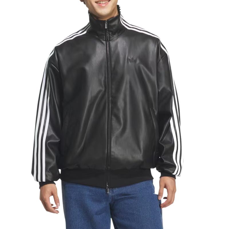 adidas Originals Track Top Pleather 3S Stand Collar Zip Jacket Unisex Jackets KQ5472