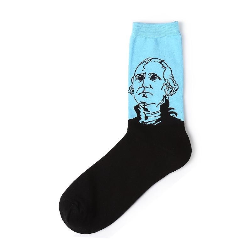 Nya Herr Dam Bomullsstrumpor Oljemålade Strumpor Kändis Avatar Konst Roliga Strumpor För Par