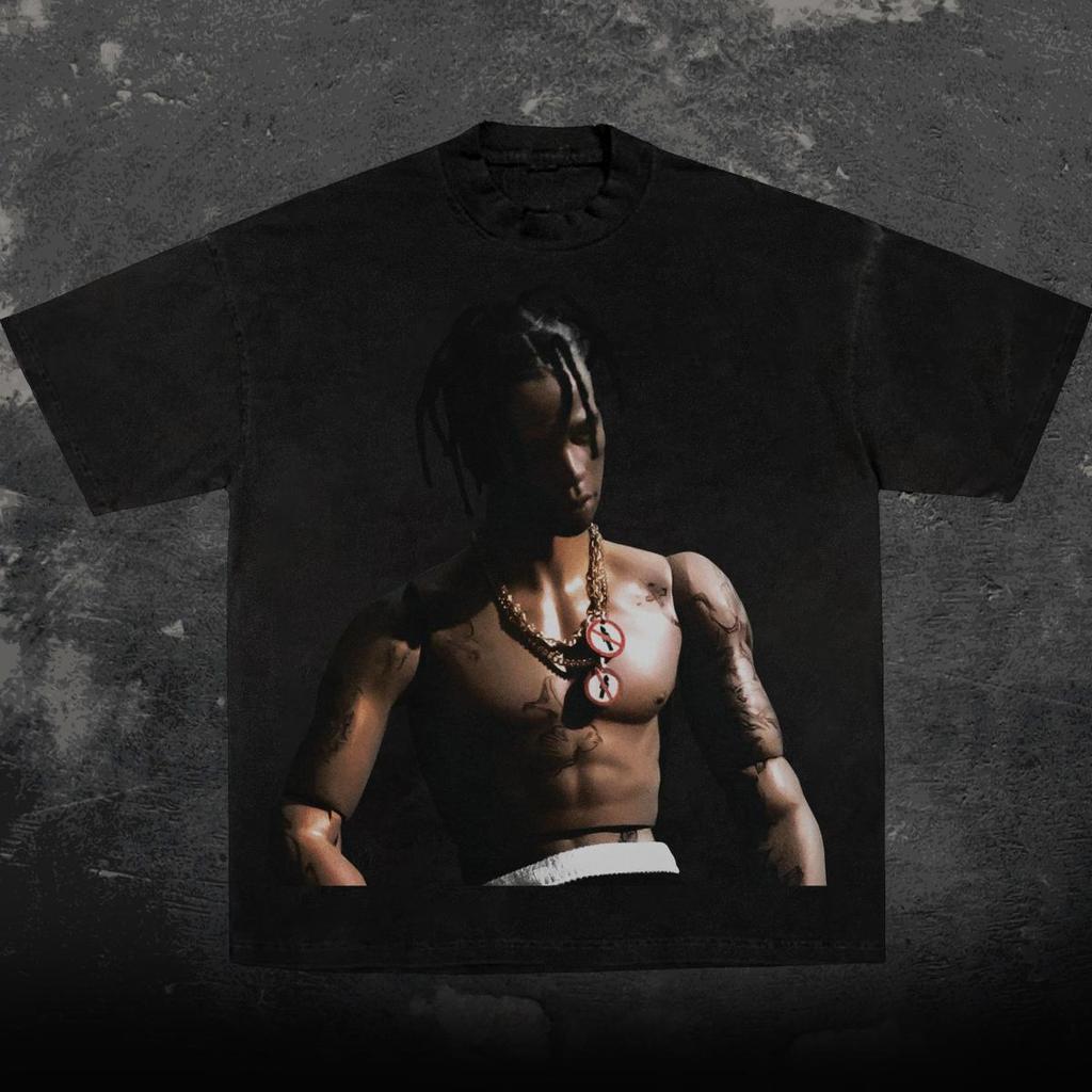 Rapper Travis Scott Graphic Merch 2026 Summer Fashion T-Shirt Cotton Men's Clothing Women's T-Shirt Y2k Popular Fans T Shirt