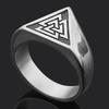 Vintage Nordic Viking Ring Titanium Steel Rune Protector Amulet Ring  for History Buffs