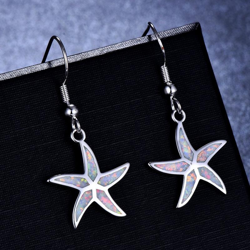 Earrings Platinum Opal Starfish Earrings Women s Personality Fashion Accessories