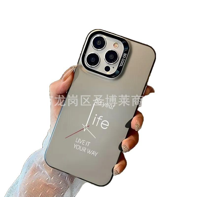 Simple English Applicable Apple 15 Color Silver iPhone14Pro Creative 11promax Matte 16 Protective Case 17