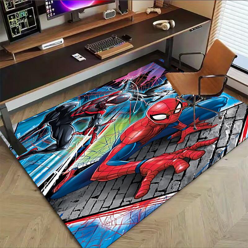 1pc Spiderman Spiderverse Carpet for Playroom Bedroom Living Room Sofa Home Decor,kids Game Area Rug Non-slip Floor Mat Y72880