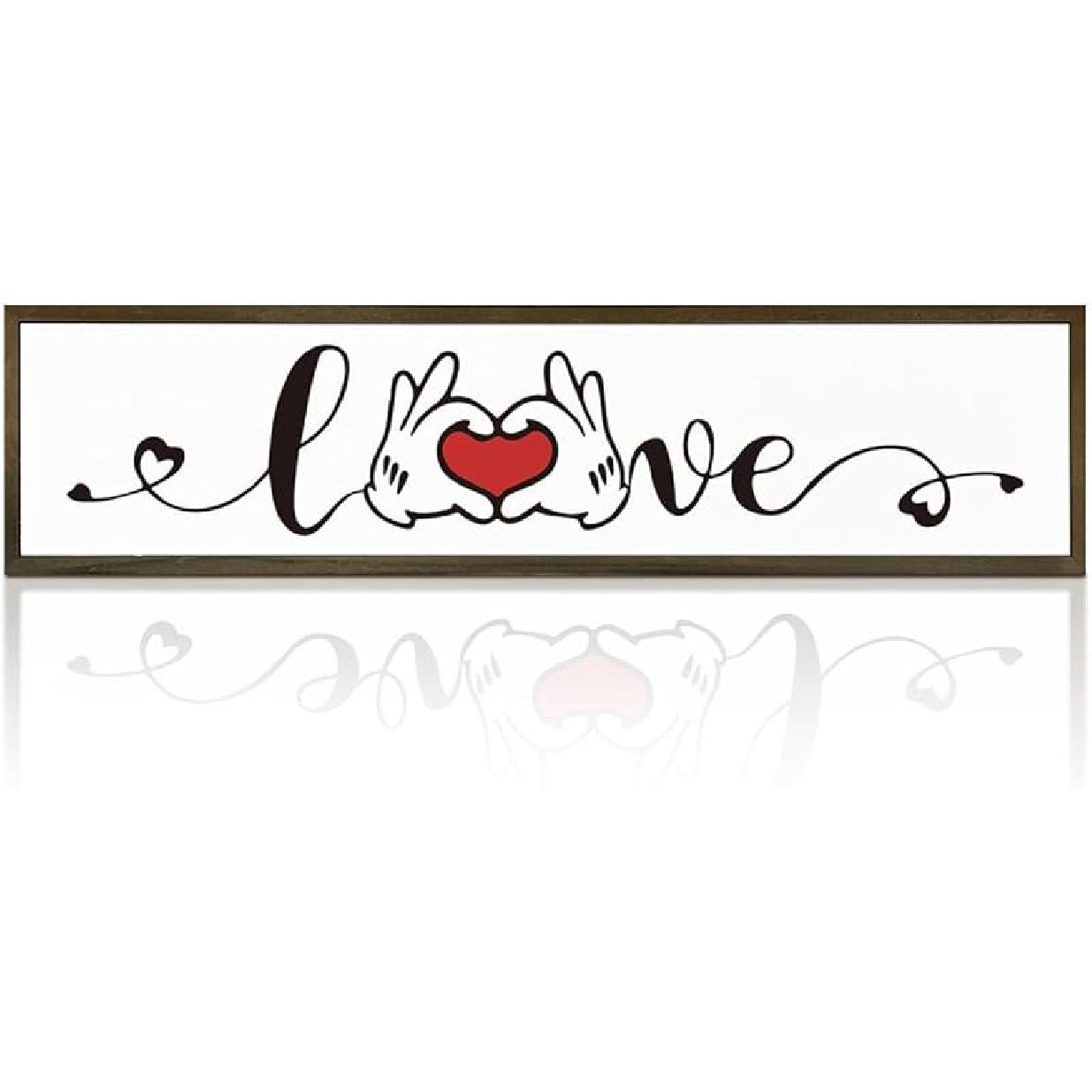 Valentine s Day Wood Decor, Happy Valentine s Day Wood Sign, Wooden Box Signs for Home Decor, Wall Decoration Sign for Valentine s Day, Rustic Love 10