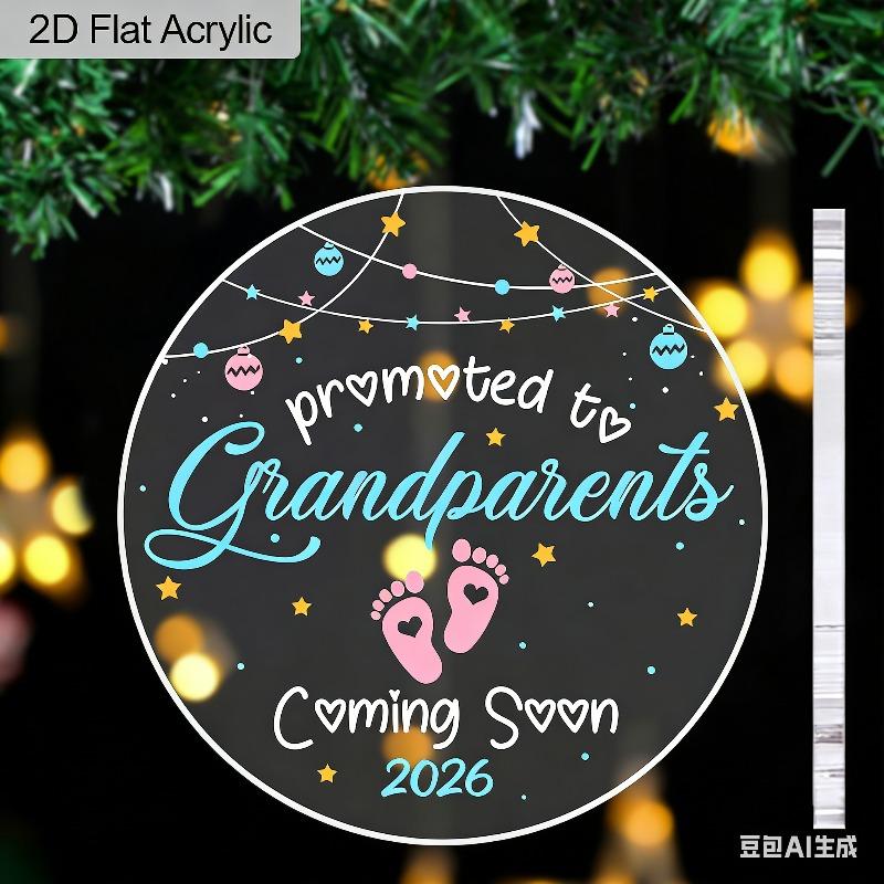 

2D Flat Christmas Acrylic Decorative Sign, Footprint Pattern Design, Suitable for wall decoration, porch, room, villa, accents Home, Hallway, or Workp 8*8CM