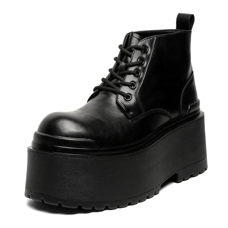 Fashion Men's 2025 Autumn British Style Vintage Work Boots Waterproof Platform Ankle Boots Chunky Sole Fashion Casual Outdoor Shoes