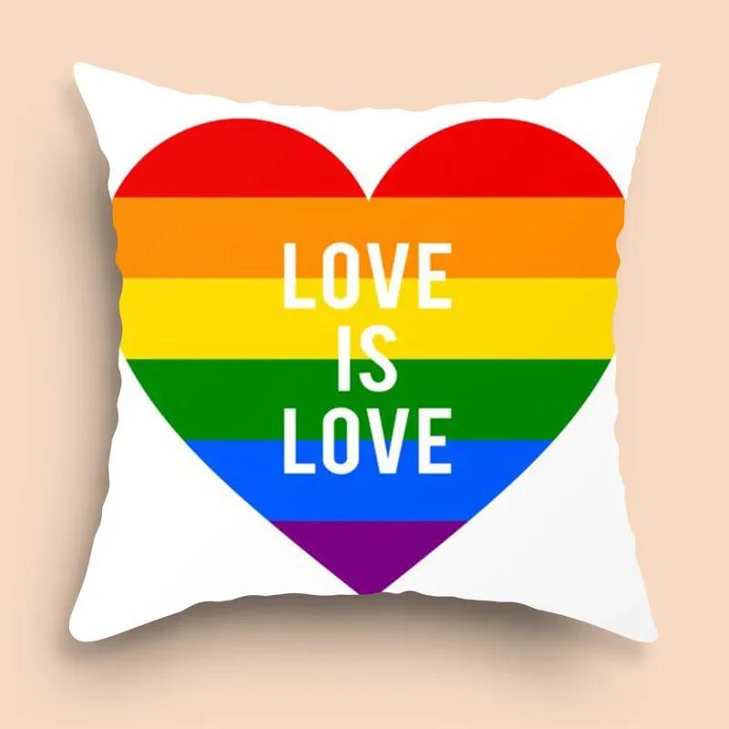 Valentine's Day Rainbow Love Pillowcase Home Decor  Sofa Cushion Cover or  Party Gift