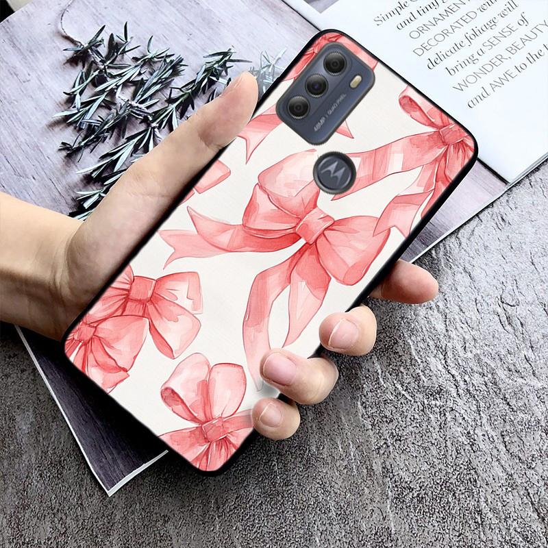 Pink Bow Tie Funda Phone Case For Motorola Moto G85 G55 G05 G14 G75 G31 G50 G10 G20 G30 G60 G13 G32 G84 G54 G53 G72 G24 Power