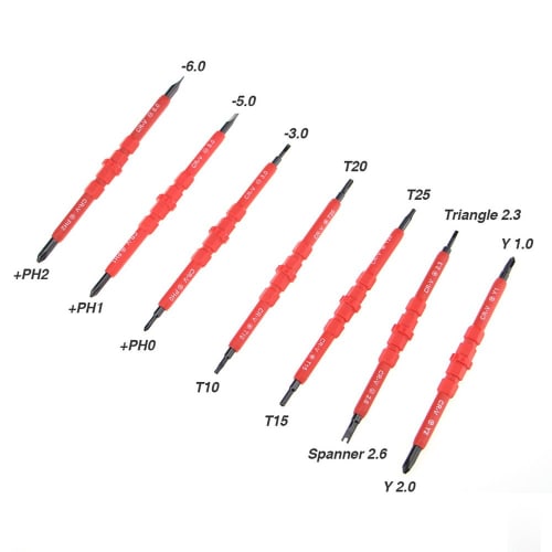 zmart 14-Piece Set of Insulated Screwdrivers, 1200V, Magnetic Screwdrivers, PH2, 1, 0, Flathead, Torx, U, Y