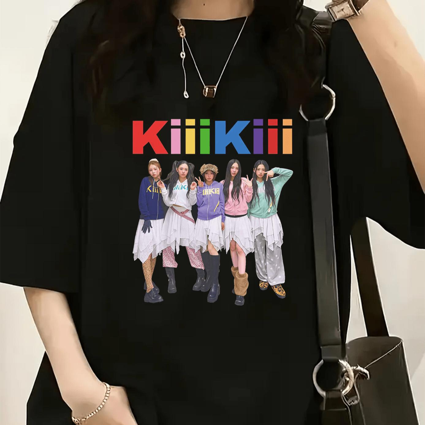 

Featuring A Vibrant and Youthful Cheering Design with A KiiiiKiiii Group Theme, Printed on Black Garments in A Lively and Eye 4XL