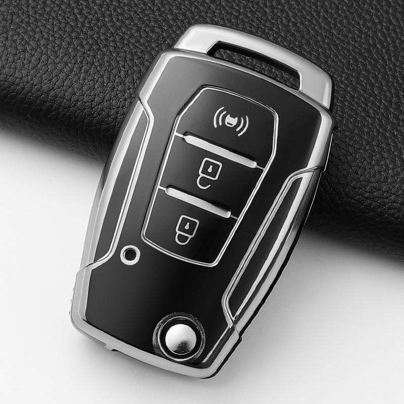 Soft Tpu Car Key Case Cover Shell For Ssangyong Kyron 2 Sanka Actyon Korando Tivoli 3 Buttons Smart Keyless Keychain Accessories
