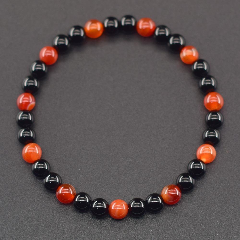 Geometric Green Malachite Stone Bracelet 6mm Black Tourmaline Beads Bracelet Meditation Jewelry