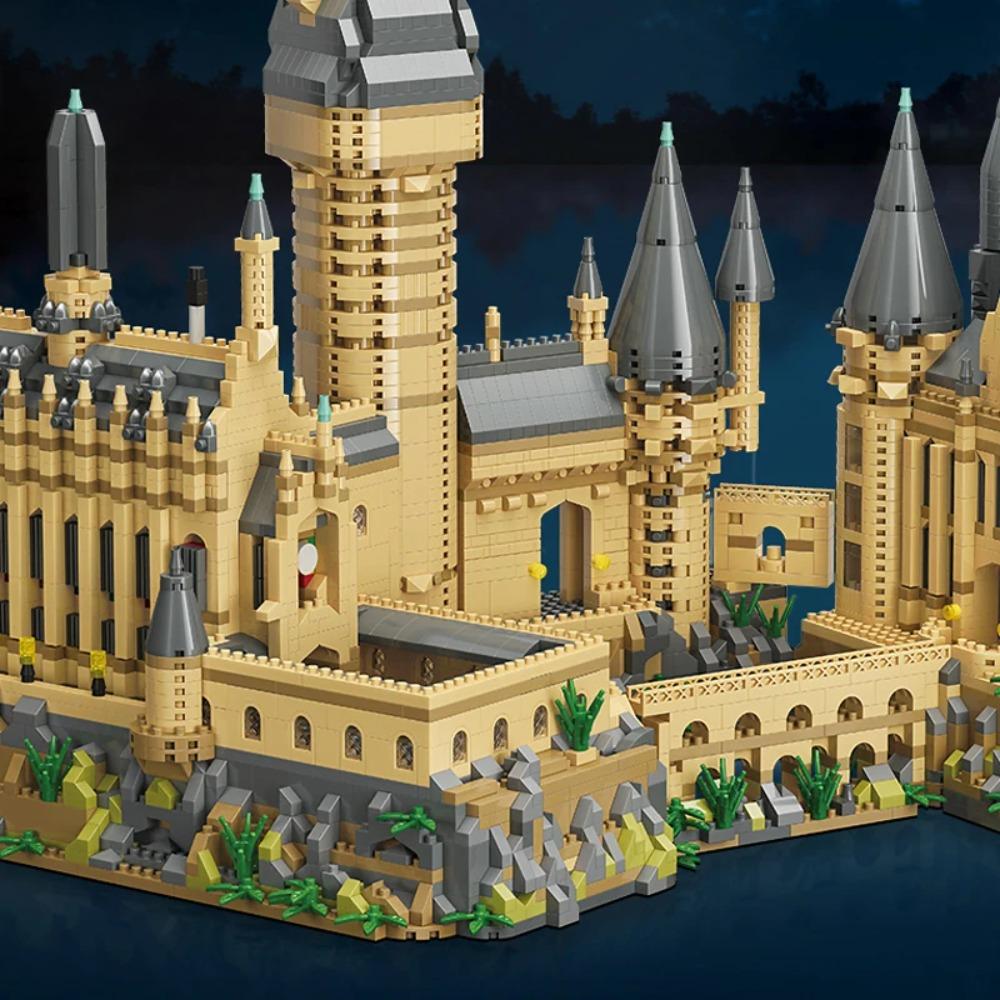 Gothic Medieval Castle Building Blocks Kits MOC Micro Bricks Magic School Birthday Gifts for Adult Kids Creative Toys 6000+pcs