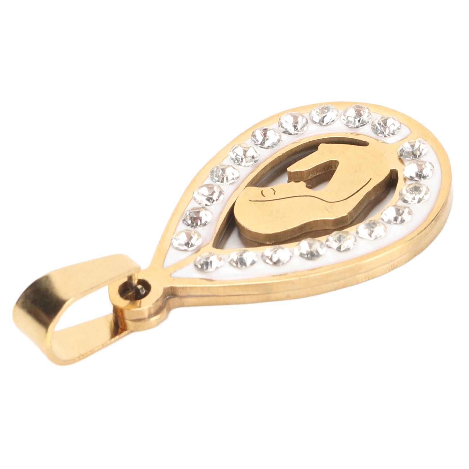 

Virgin Mary Pendant Exquisite Color Water Drop Style Durable Titanium Steel Mother of God Pendant золотой