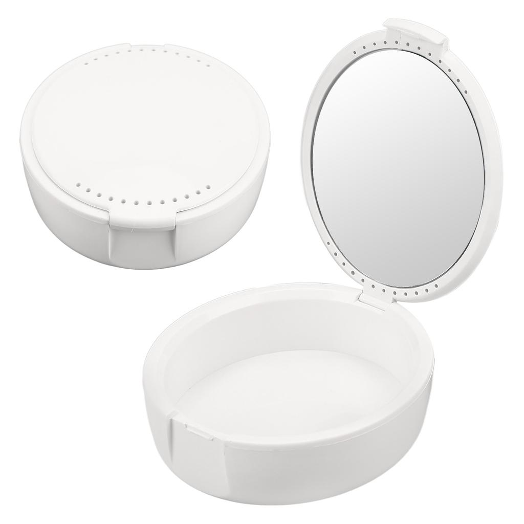 Denture Case Eco Friendly Durable PP Safe Odorless Lightweight Portable Denture Cup for Denture The Elderly White
