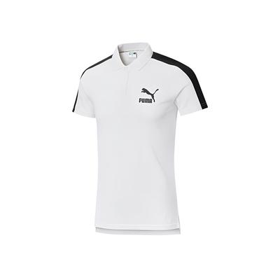 Polo Icônico T7 de Manga Curta com Painéis Masculino Tops Branco 530015-02