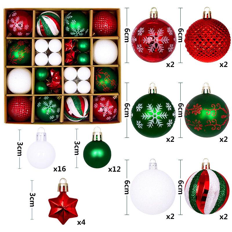 44Pcs Christmas Ball Ornament Set Big Xmas Tree Hanging Pendant Snowflake Merry Christmas Decoration 2025 New Year Party Gift