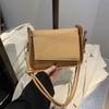 Casual Solid Color New Texture Temperament Niche Design Sense Shoulder Crossbody Portable Small Square Bag Woman