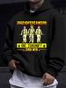 American/European Style Unisex Autumn/Winter Printed Hooded Long-Sleeve Sweatshirt, Fire Squad Text Print Hooded Sweatshirt, Fun and Versatile Sweatsh
