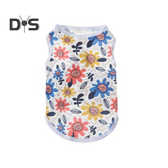 

Жилет для домашних животных, рубашка для щенков, дышащая мягкая ткань, износостойкая, милая летняя одежда для собак, футболка с принтом для домашних животных L Sunflower
