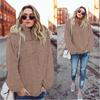 Premium Womens Fleece Fur Hoodie Winter Woolen Thermal Ladies Zip Sweater Blouse