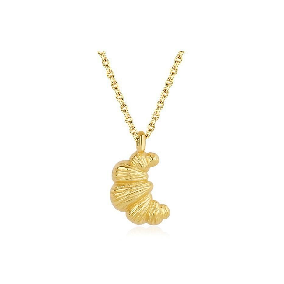 Stylish Croissant Pendant Necklace For Women And Men In Elegant Gold And Silver Options