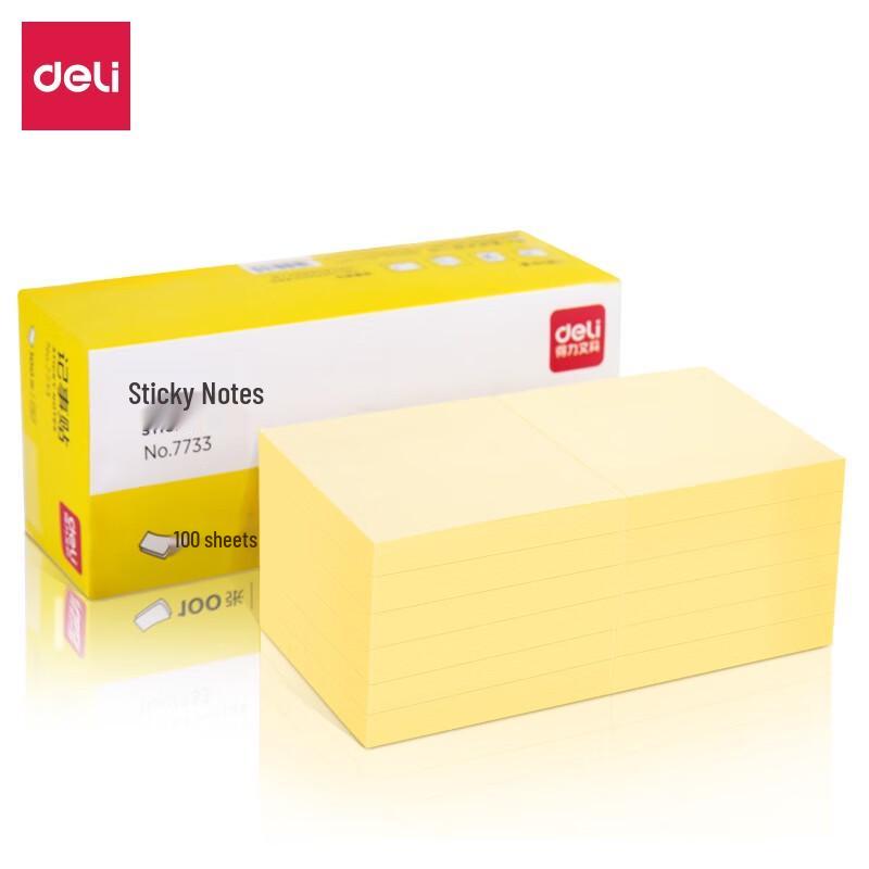 Deli 7734 Yellow Sticky Notes, 12-Pack