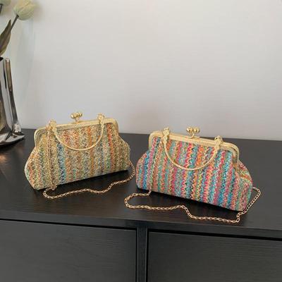 Fashionable Woven Bag For Women 2023 Spring Trend Simple Shoulder Bag Simple Casual Crossbody Bag Women Shell Bag KTY