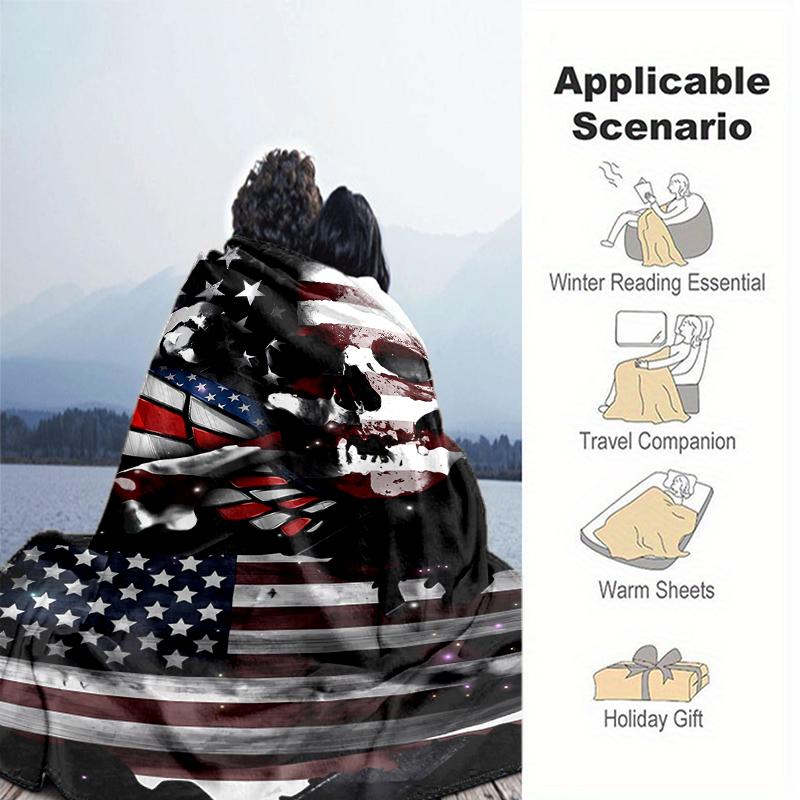 1pc Artistic American Flag blanket, al season lightweigh Poster blanket home office outdoor nap multifunc Poster blanketional blanket