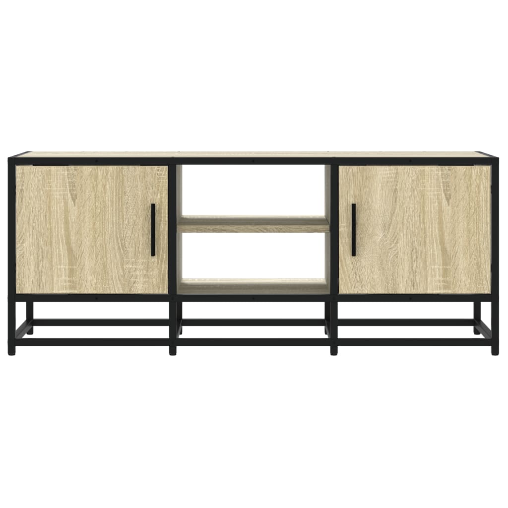 TV Cabinet in Sonoma Oak Finish 100 x 35 x 50 cm Made of Engineered Wood and Metal