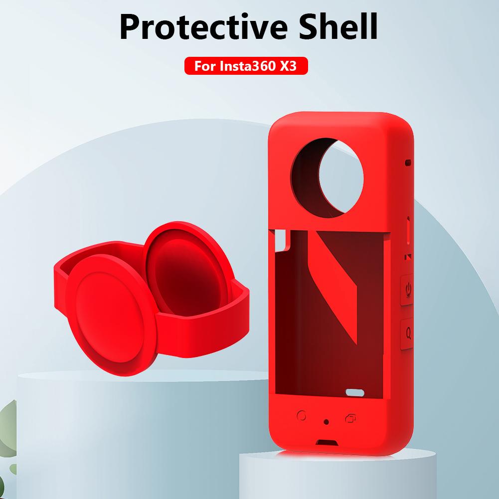 Silicone Protective Cover for Insta360 X3 Action Camera Lightweight Waterproof Anti-scratch Housing Accessories