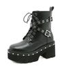 Fashion Punk Platform Women Ankle Boots Women's Motorcycle Boot Fashion Ladies Chunky heels Platform Shoes plus big size