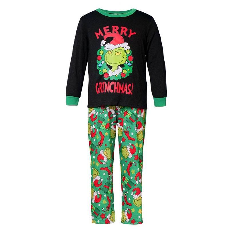 Gemütliches Weiches Polyester Familien-Partner-Pyjama-Set mit dem Grinch für alle Altersgruppen