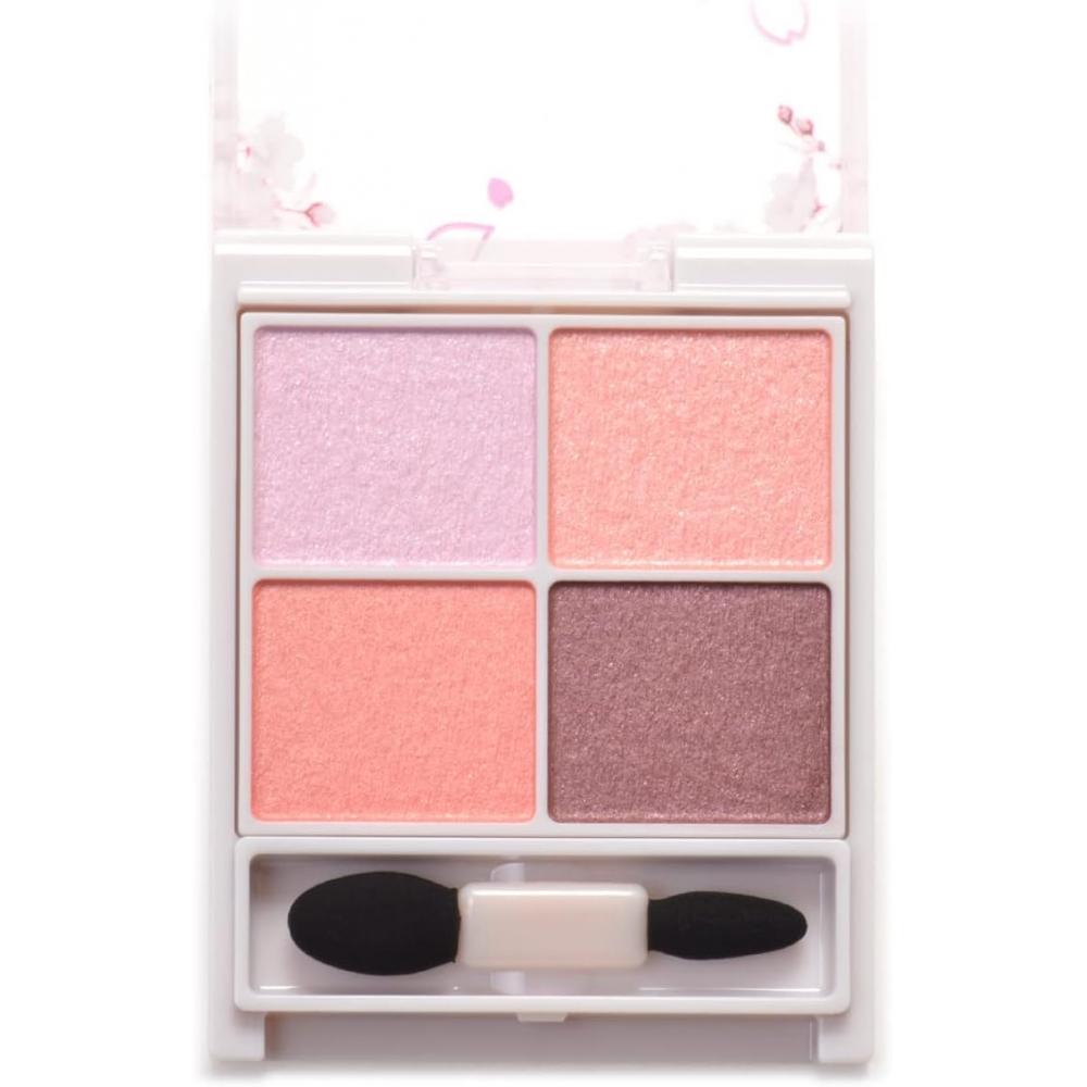 Canmake Silky Flare Eyes Pacote Flor de Cerejeira 11 Blossom Shower 4.0g Brilho Translúcido 4 Cores Sombra em Pó Rosa Coral