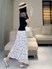 2025 Polka Dot A-line Midi Skirt: Fresh, Sweet, High-waisted, Loose Fit, Hip-covering Long Swing Skirt for Women
