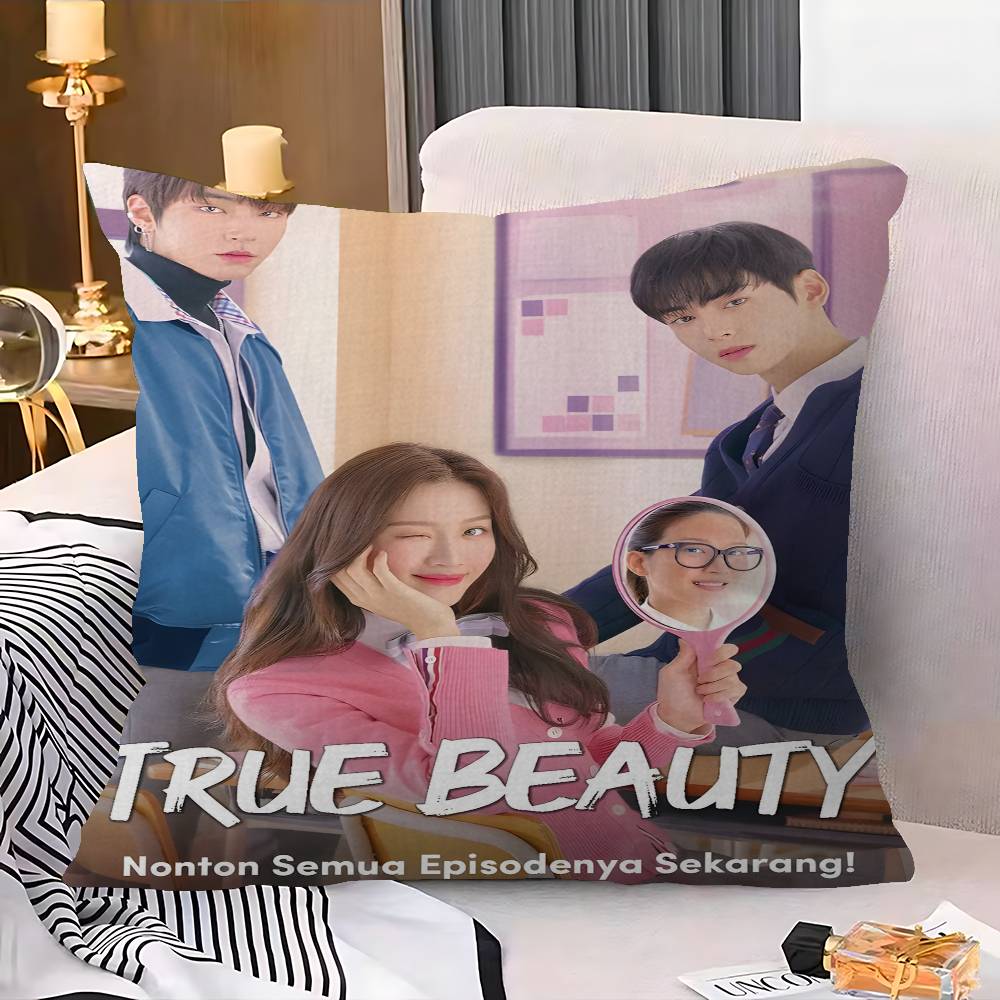 Korean TV True Beauty Pillow Gift Home Office Decoration Bedroom Sofa Car Cushion Cover Case 45x45