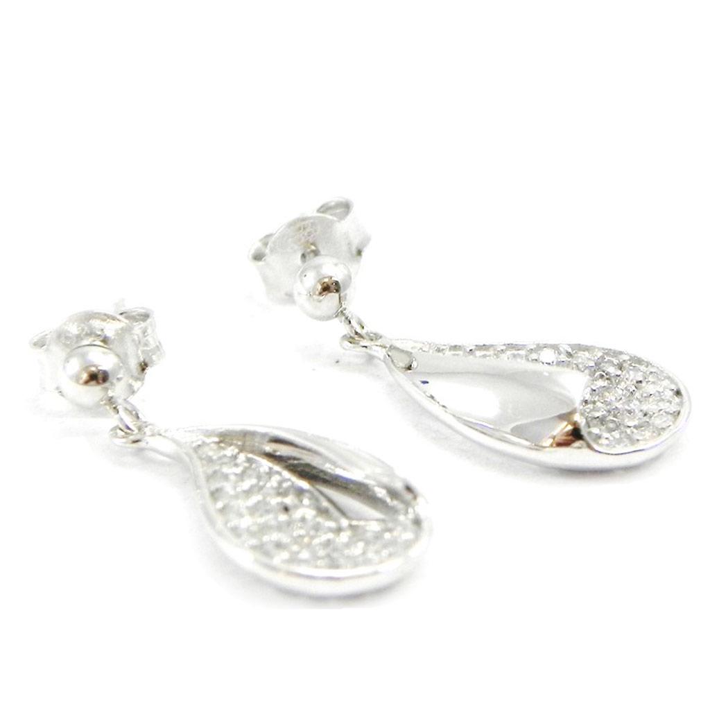 Les Trésors De Lily [I4042] - Silver Earrings 'Déesse' Silver White (rhodium-plated) - 15x9 Mm