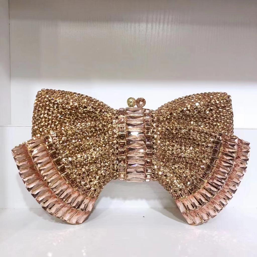 Grüne Schleife Strass-Tasche Kristall-Geldbörse Formelle Abend-Clutches Diamant-Geldbörsen Damen Hochzeits-Ball-Handtaschen Dinner-Ball-Clutch