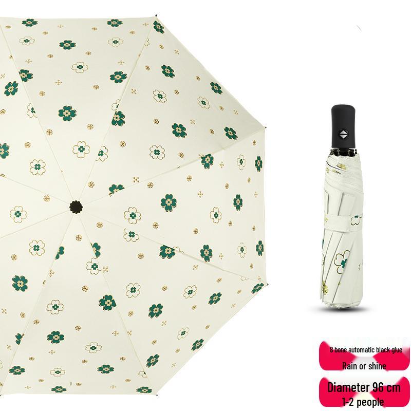Dual-Use Automatic Folding Umbrella - Large Sunshade for Men & Women with Custom Logo and Sunscreen Protection.