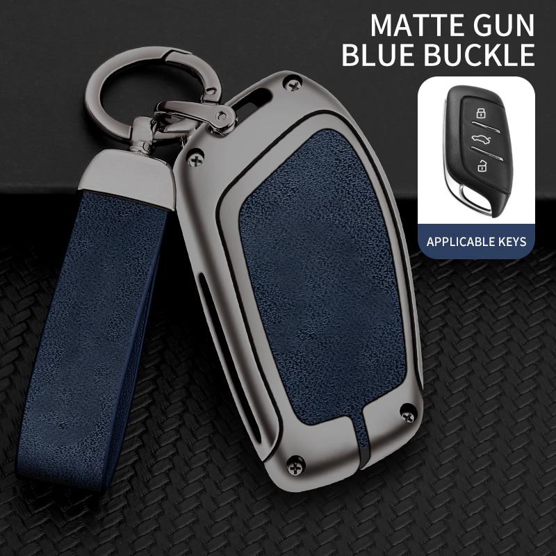 Zinc Alloy Leather Car Key Case Cover Fob Protector Shell For Mg Zs Ev Mg6 Ezs Hs Ehs For Roewe Rx5 I6 I5 Rx3 Rx8 Erx5