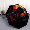 1pc Dragon Artwork Automatic Umbrella - Stylish, Durable, with 8-Rib Manual Open Design, Elegant Black Handleyy250920162
