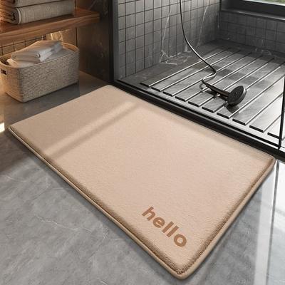 Alfombrilla de baño de espuma viscoelástica, alfombra de baño de secado rápido, antideslizante, absorbente de agua, alfombrillas de suelo de color sólido suaves para artículos esenciales del baño