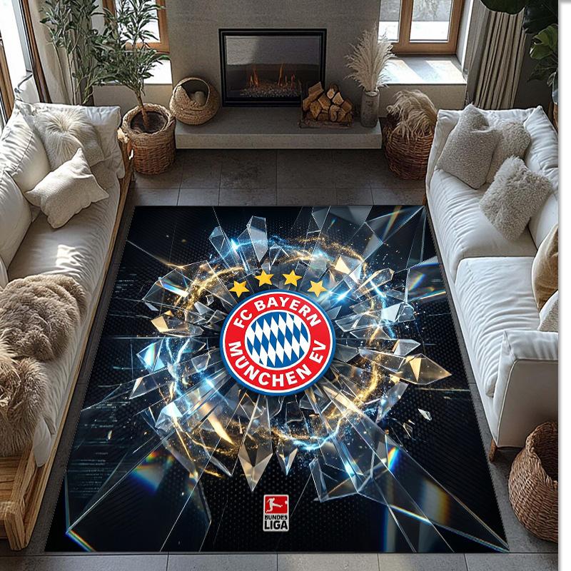 Bayern Munich Printed Flannel Area Rug Non Slip Soft Polyester Floor Carpet Indoor Decor Mat for Bedroom Living Room Sofa Game Room Home Decoration