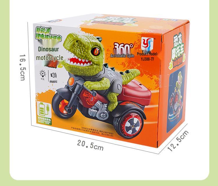 Electric T-Rex Stunt Motorcycle Toy for Kids